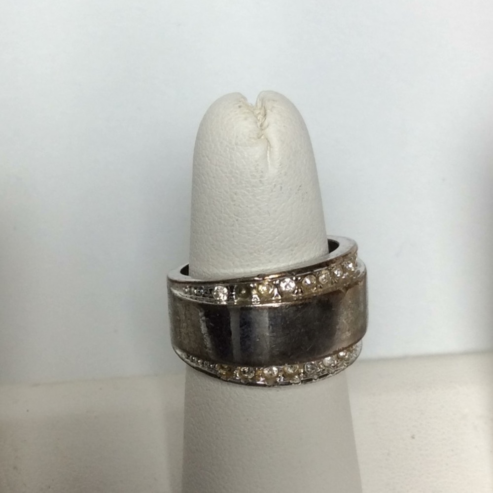 Silver & Green Rhinestone Ring Trio - Picture 3 of 3